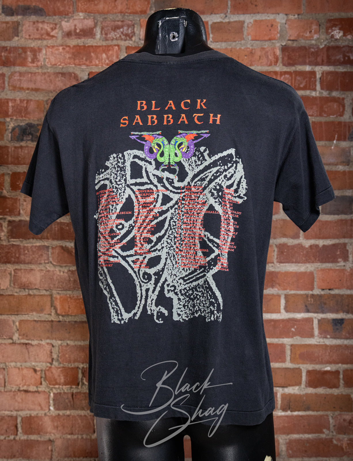 Vintage 1990 Black Sabbath TYR Concert T Shirt Large – Black Shag