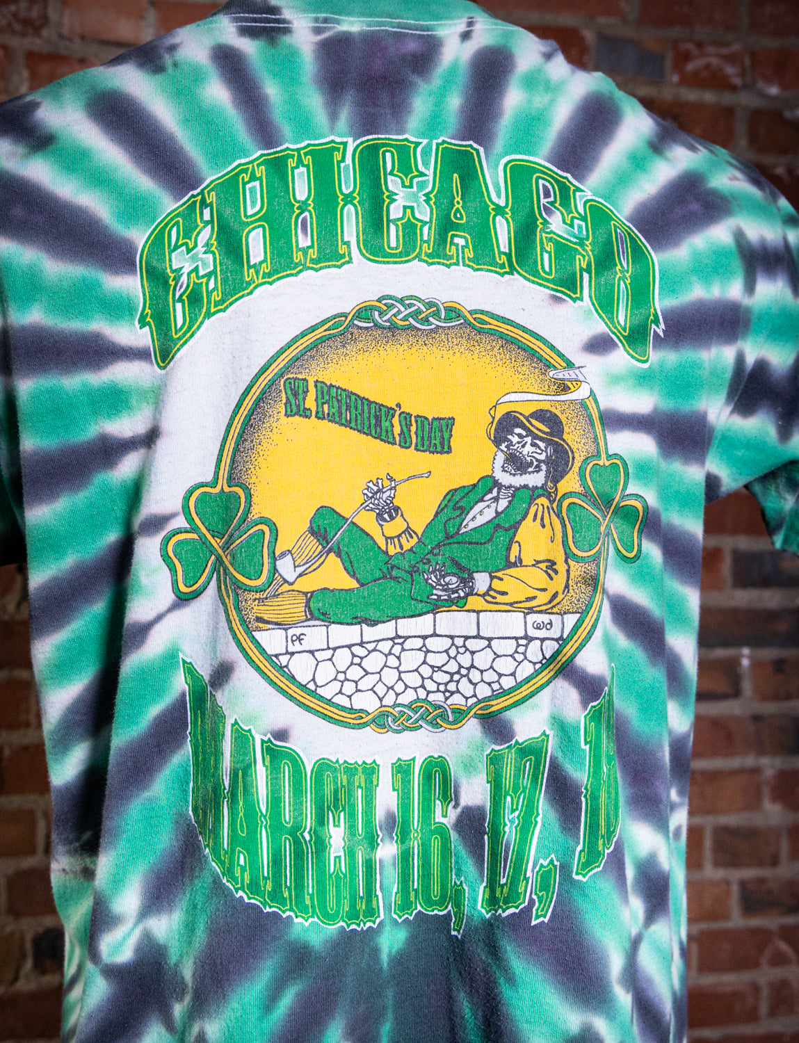 Vintage 1990 Grateful Dead St Patricks Day Tie Dye Concert T Shirt XL