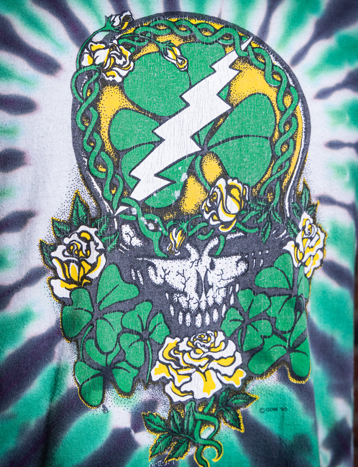 Vintage 1990 Grateful Dead St Patricks Day Tie Dye Concert T Shirt XL