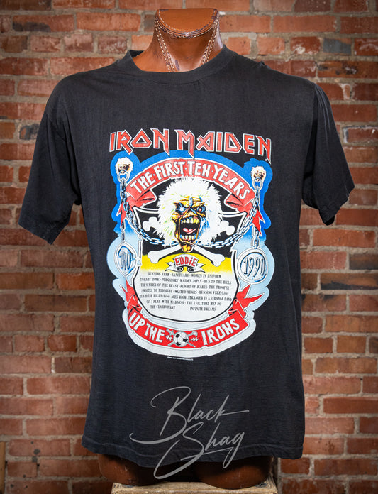 Vintage 1990 Iron Maiden Up the Irons Concert T Shirt Front