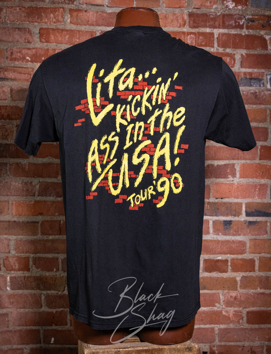 Vintage 1990 Lita Ford Kickin' Ass Signed Concert T Shirt XL