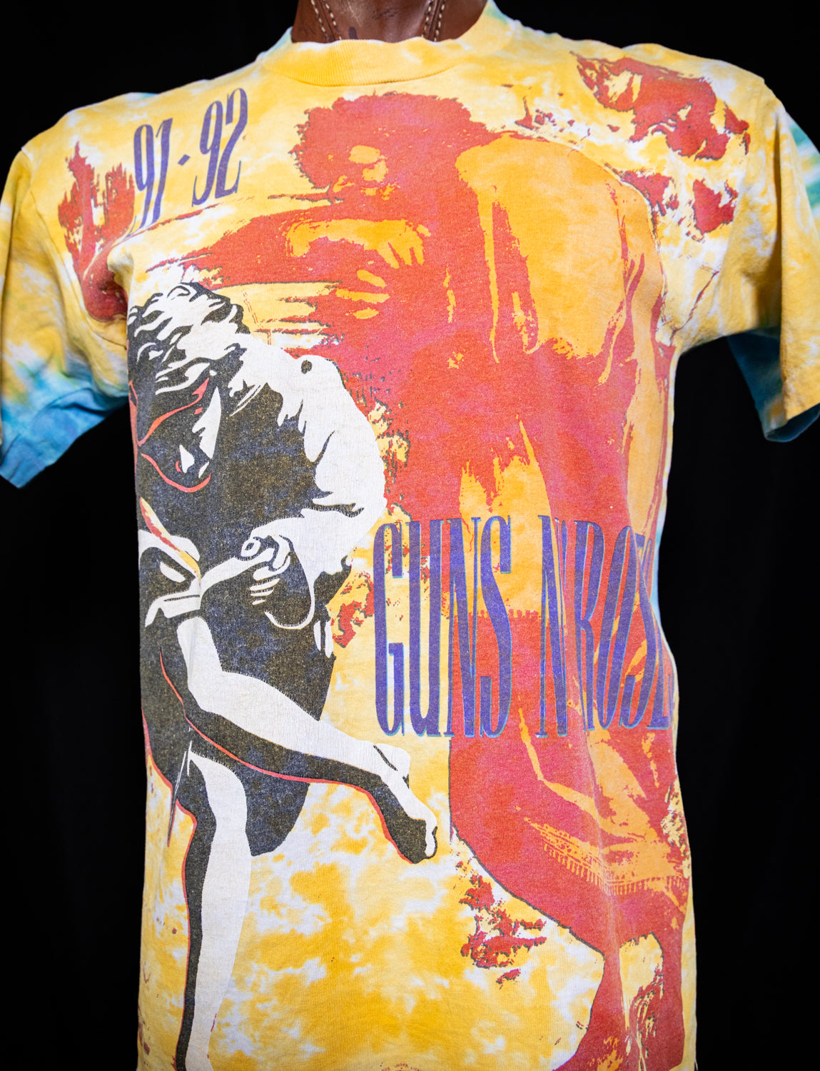 Vintage 1991 Guns n Roses Use Your Illusion AOP Concert T Shirt Large