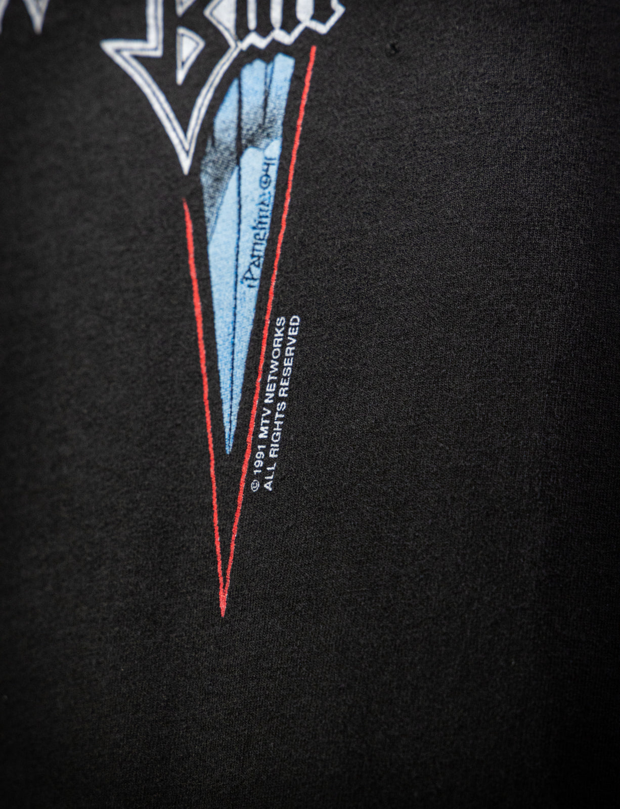 Vintage 1991 MTV Headbangers Ball Dagger Graphic T Shirt Large