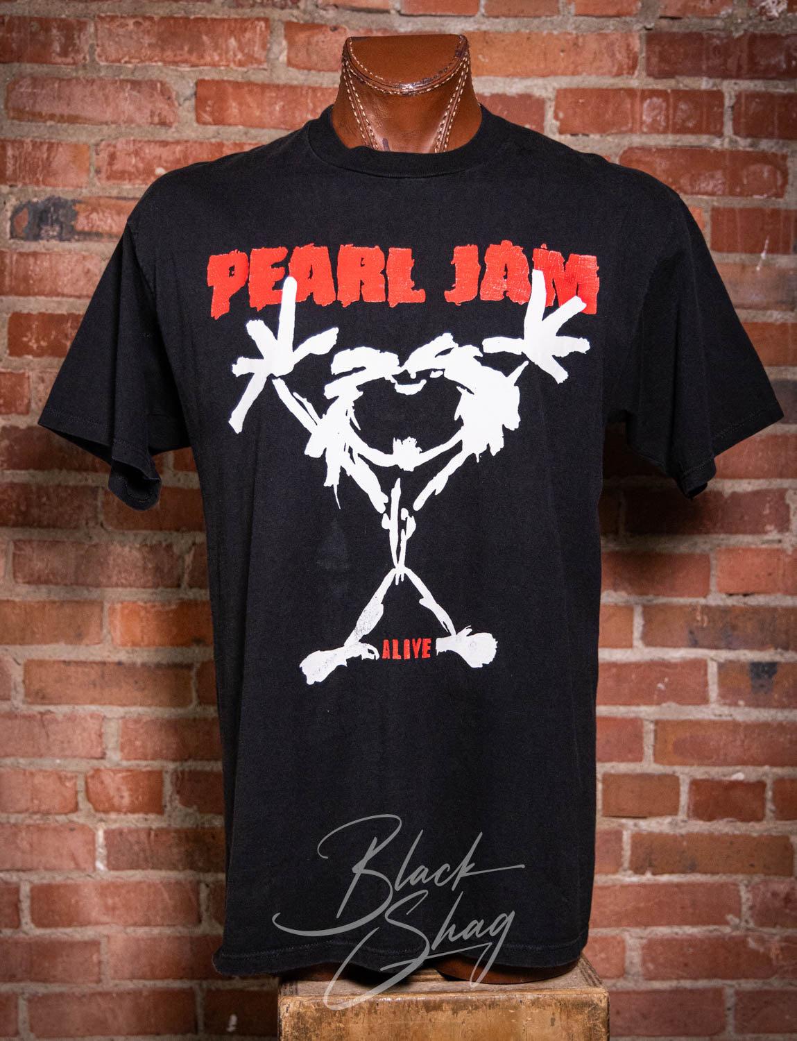 Vintage 1991 Pearl Alive Stick Man Concert T Shirt XL