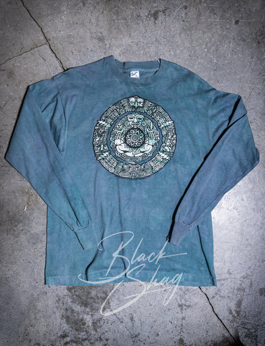 Vintage 1992 Aztec Spirit Stone Long Sleeve Graphic T Shirt XL