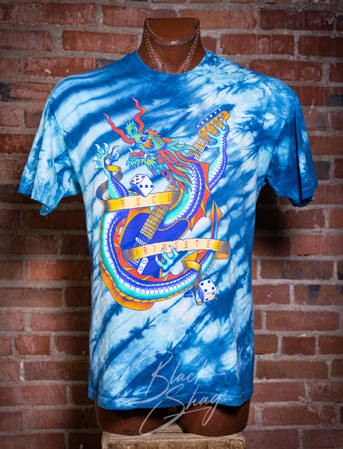 Vintage 1992 Bruce Springsteen Dragon Telecaster Tie Dye Concert T Shirt XL