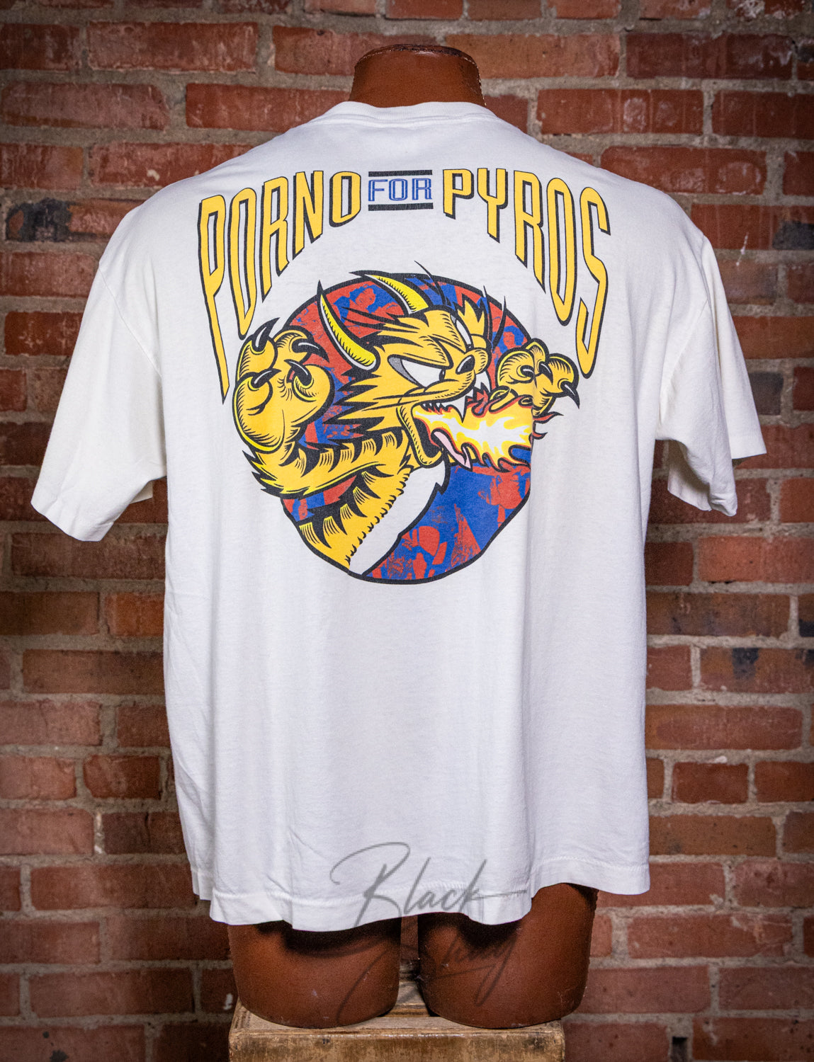 Vintage 1993 Porno for Pyros Cat Fire Concert T Shirt 2XL