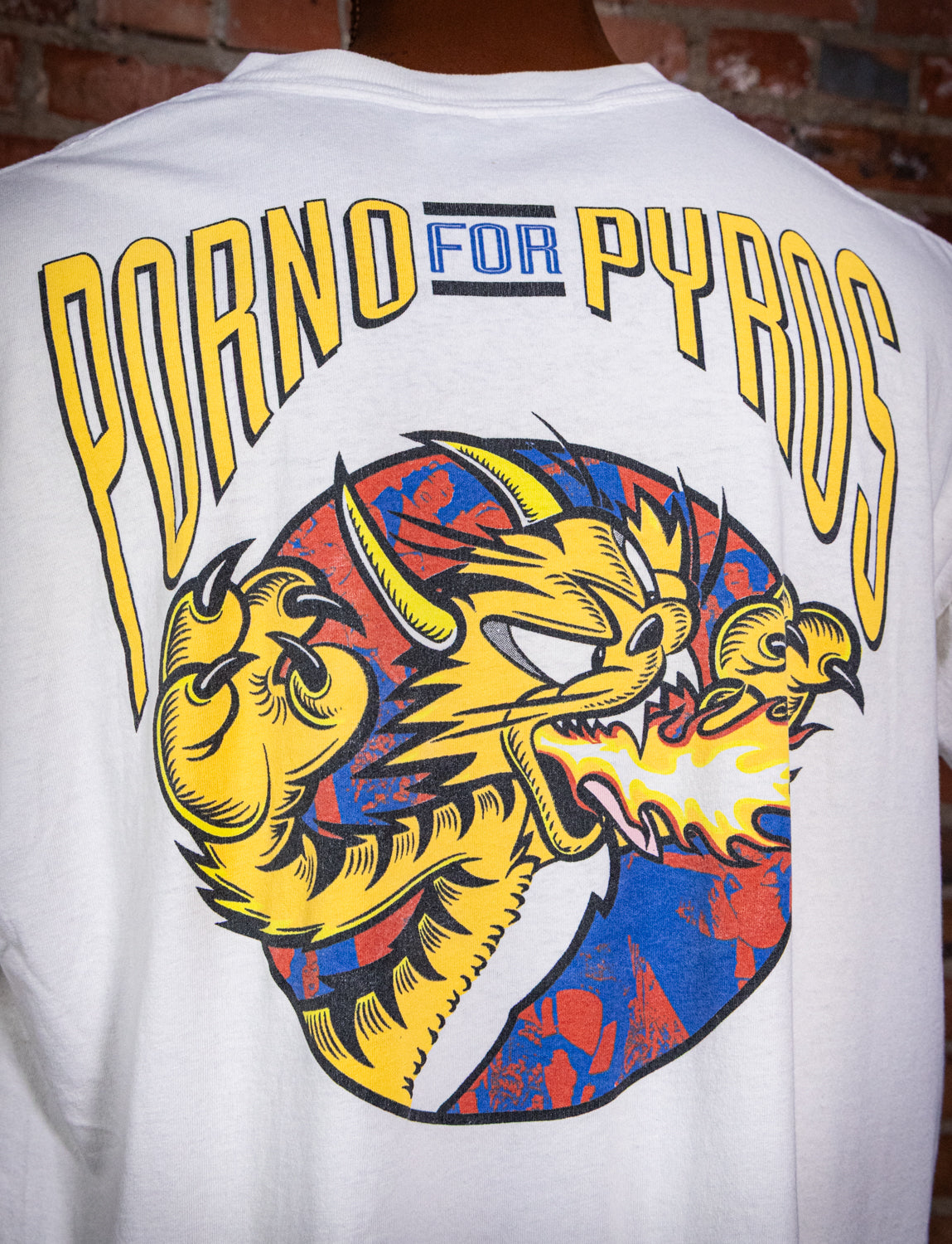 Vintage 1993 Porno for Pyros Cat Fire Concert T Shirt 2XL