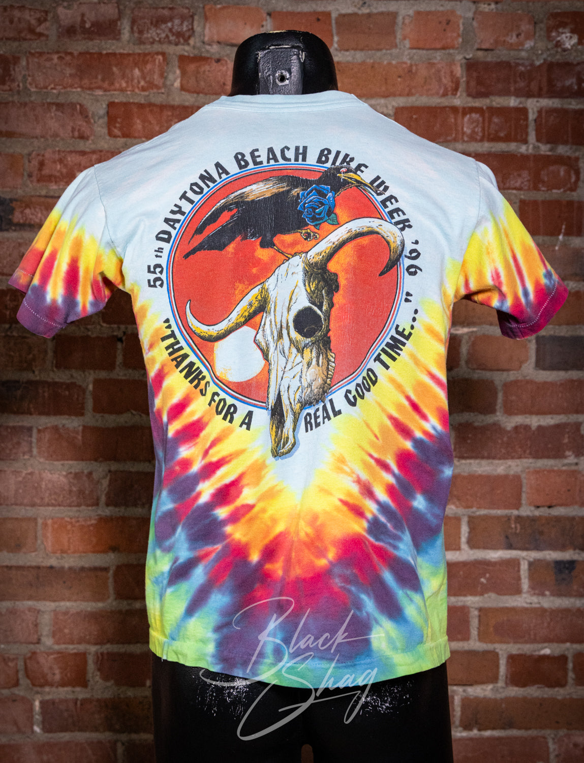 Vintage 1996 Jerry Garcia Fare Thee Well Bike Week Tie Dye T Shirt