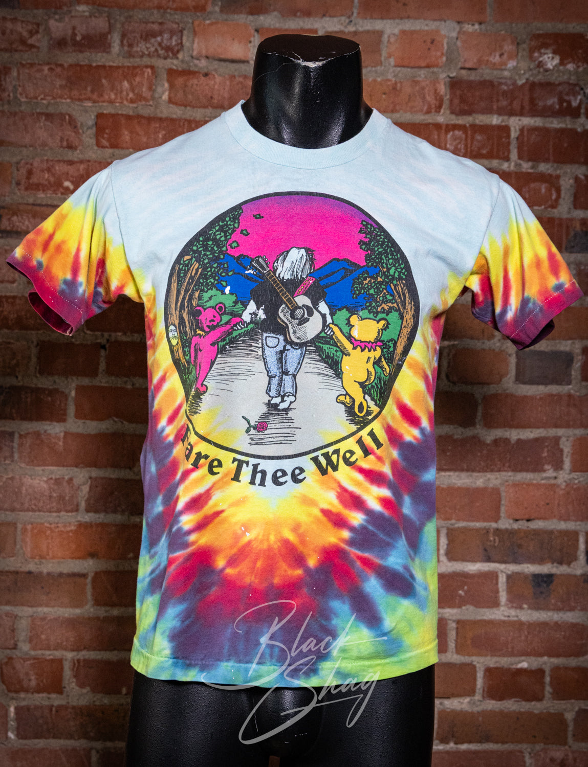 Vintage 1996 Jerry Garcia Fare Thee Well Bike Week Tie Dye T Shirt