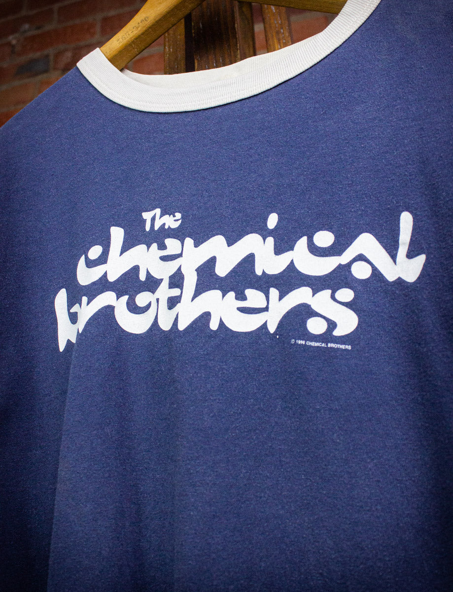 Vintage 1996 The Chemical Brothers Promo Ringer T Shirt Close Up