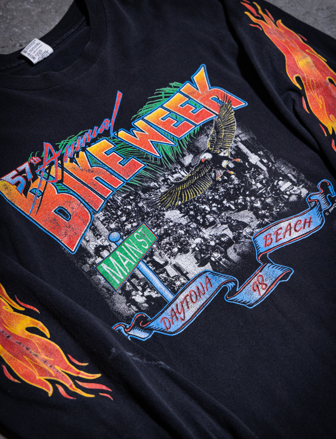 Vintage 1998 Bike Week Daytona Beach Long Sleeve Racing T Shirt Large