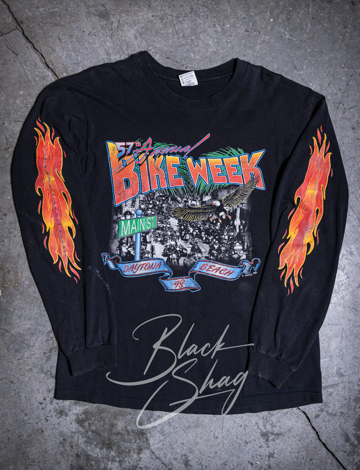 Vintage 1998 Bike Week Daytona Beach Long Sleeve Racing T Shirt Large
