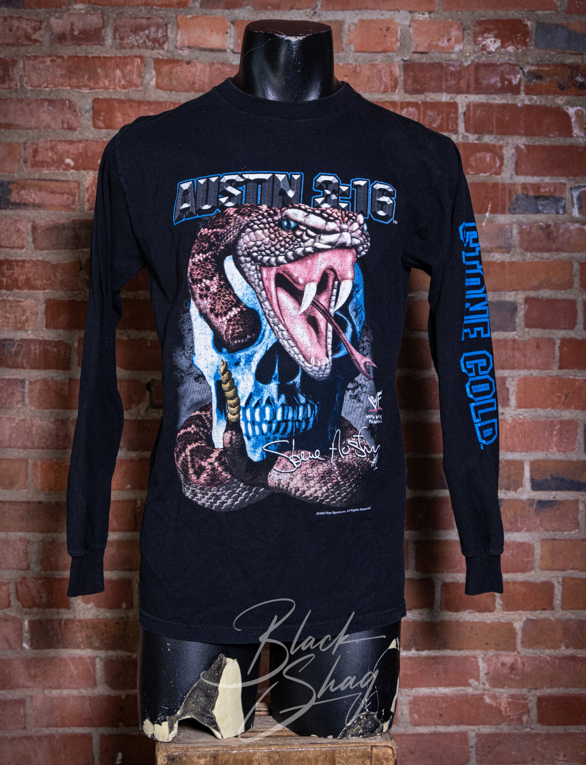 Vintage 1999 Stone Cold Steven Austin Long Sleeve WWF Graphic T Shirt Medium