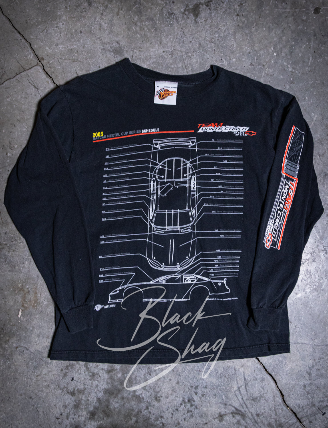 Vintage 2005 Nascar Monte Carlo Long Sleeve Racing Graphic T Shirt Medium