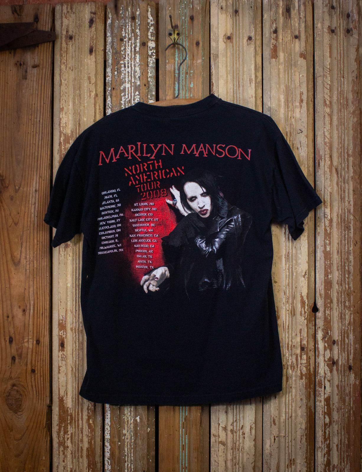 Vintage 2008 Marilyn Manson US Tour Concert T Shirt Black Medium