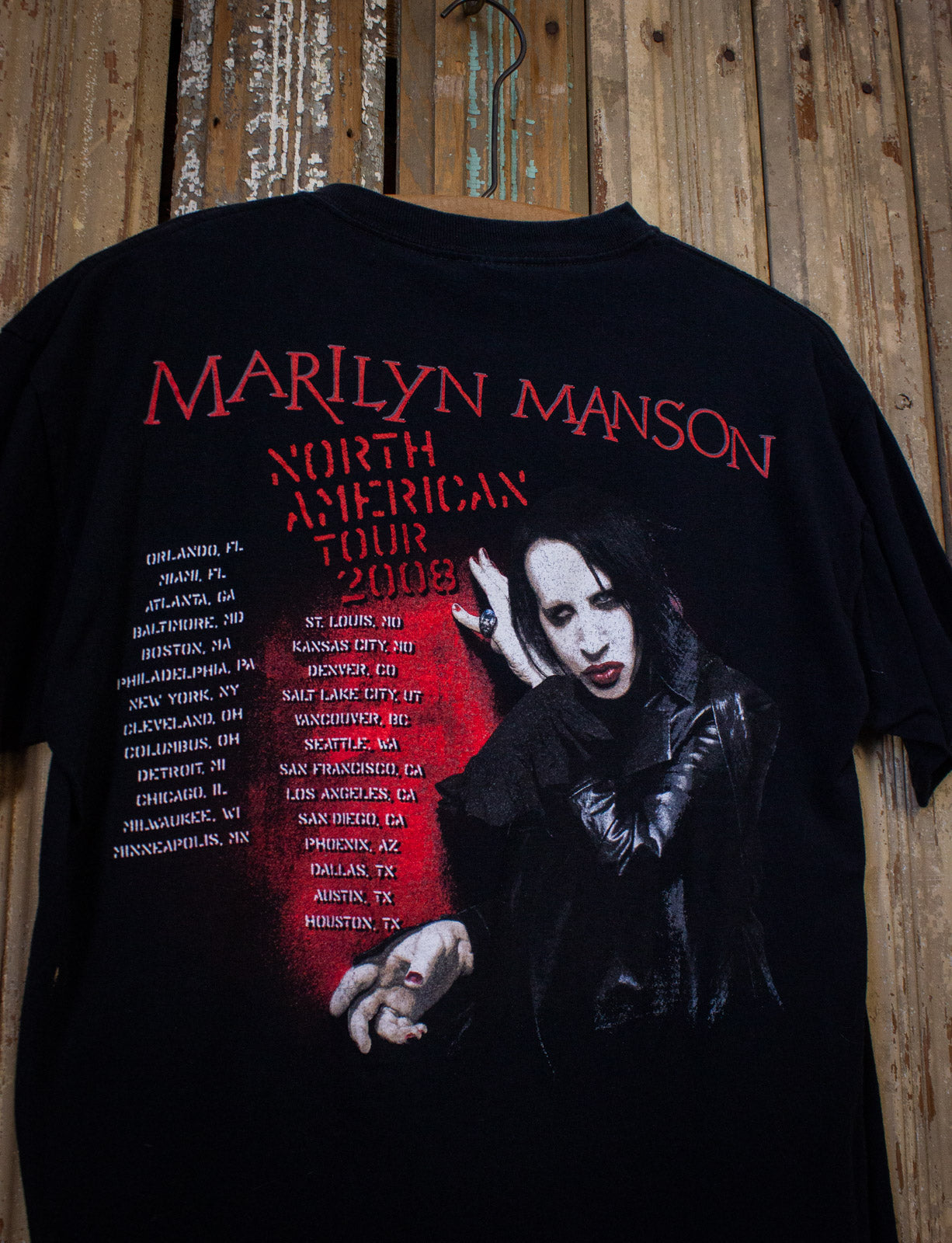 Vintage 2008 Marilyn Manson US Tour Concert T Shirt Black Medium