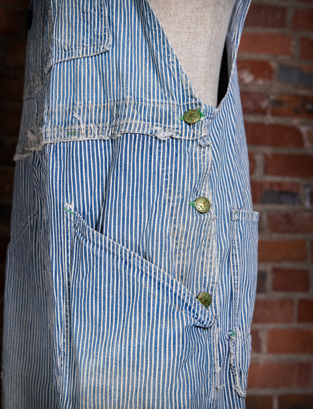 Vintage 1950s Osh Kosh B'gosh Pinstripe Overalls 38x33 – Black