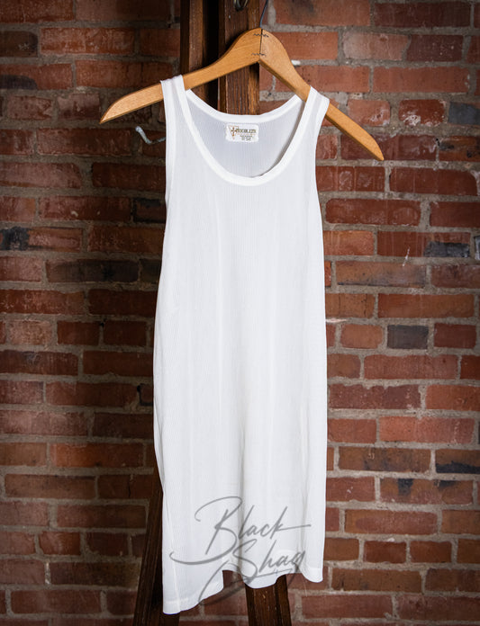 Vintage 60s Tricolene Nylon White Tank Top Undershirt XS