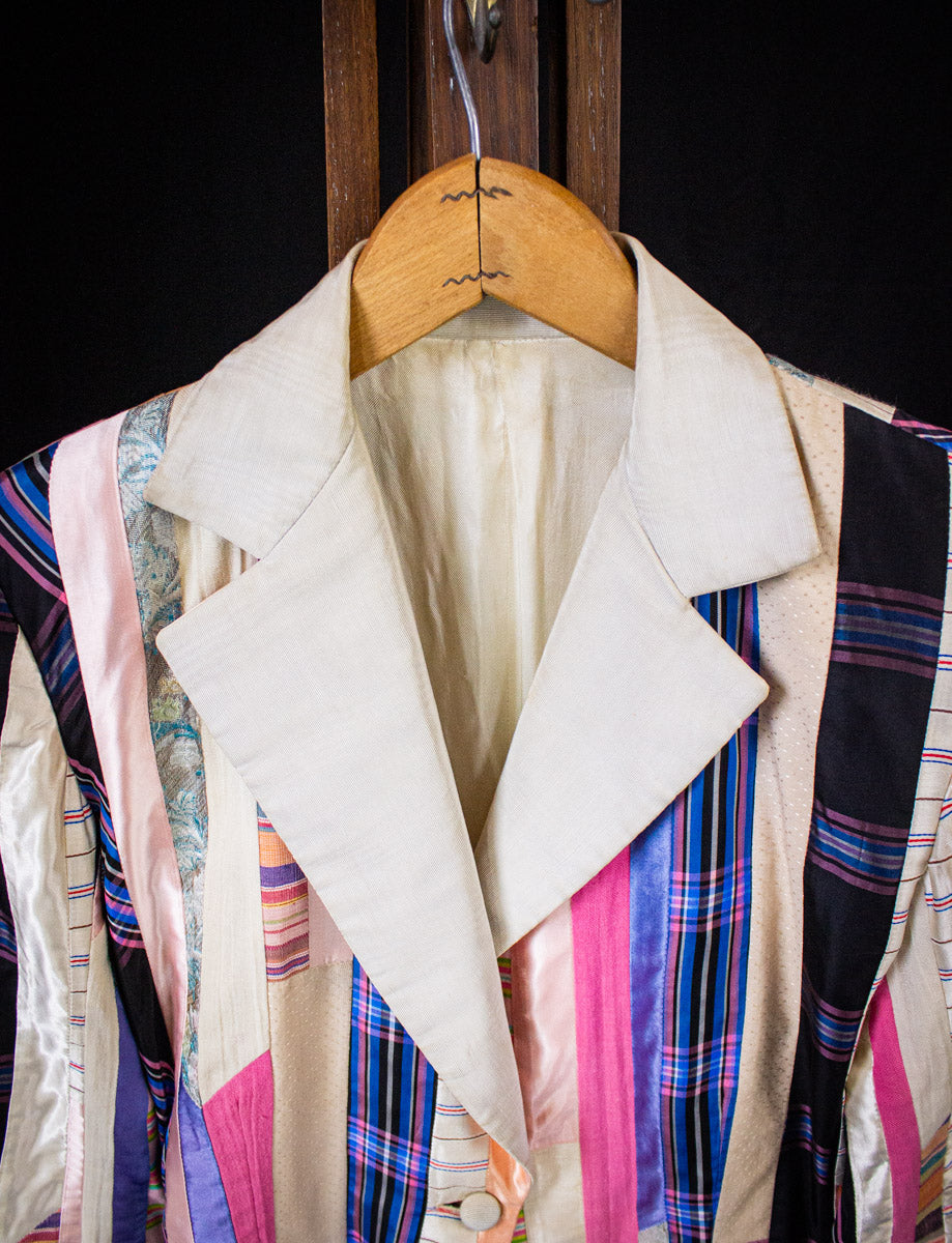 Vintage Granny Takes A Trip Custom Ribbon Blazer Jacket 70s XS/Small