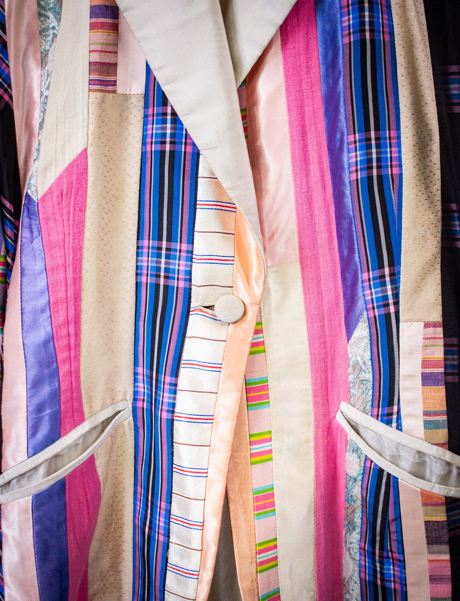 Vintage Granny Takes A Trip Custom Ribbon Blazer Jacket 70s XS/Small