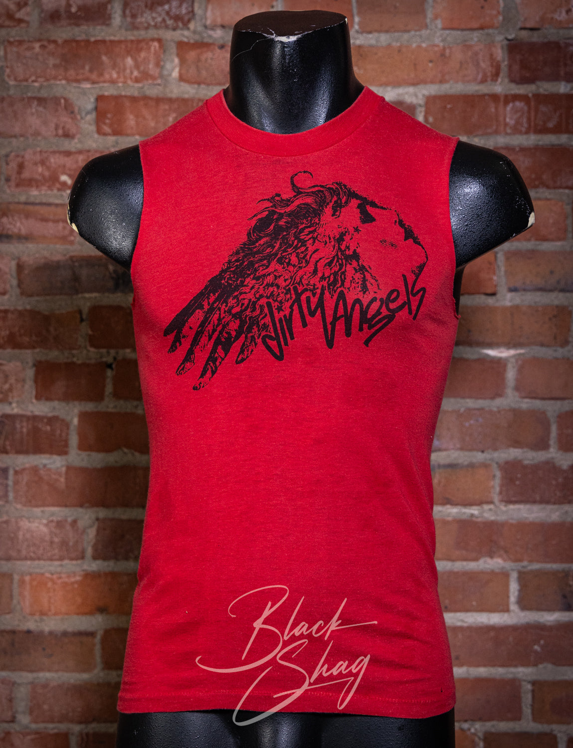 Vintage 1977 Dirty Angels Red Cut Off Concert T Shirt XS