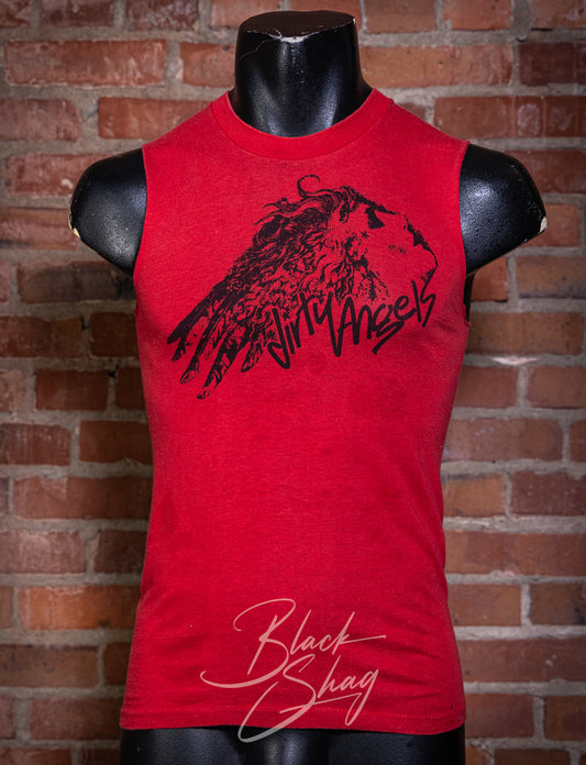Vintage 1977 Dirty Angels Red Cut Off Concert T Shirt XS