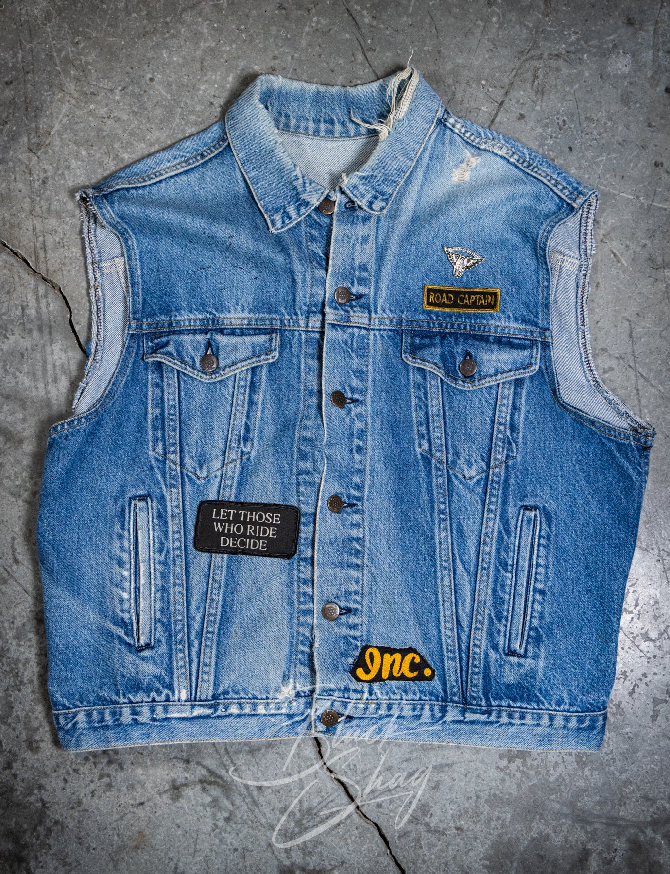 Vintage 70s Freebird Dublin MC Patch Denim Vest XL