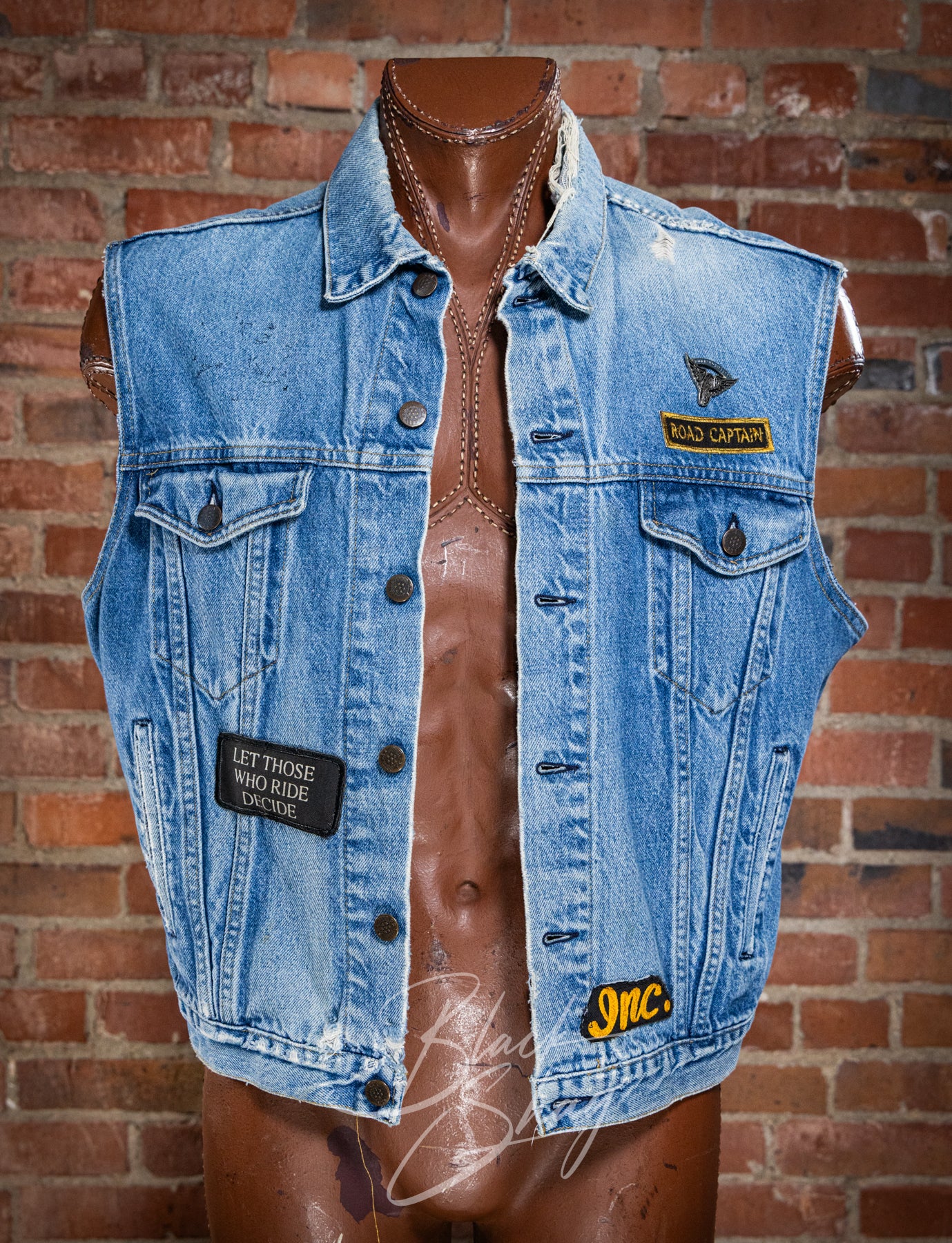 Vintage 70s Freebird Dublin MC Patch Denim Vest XL