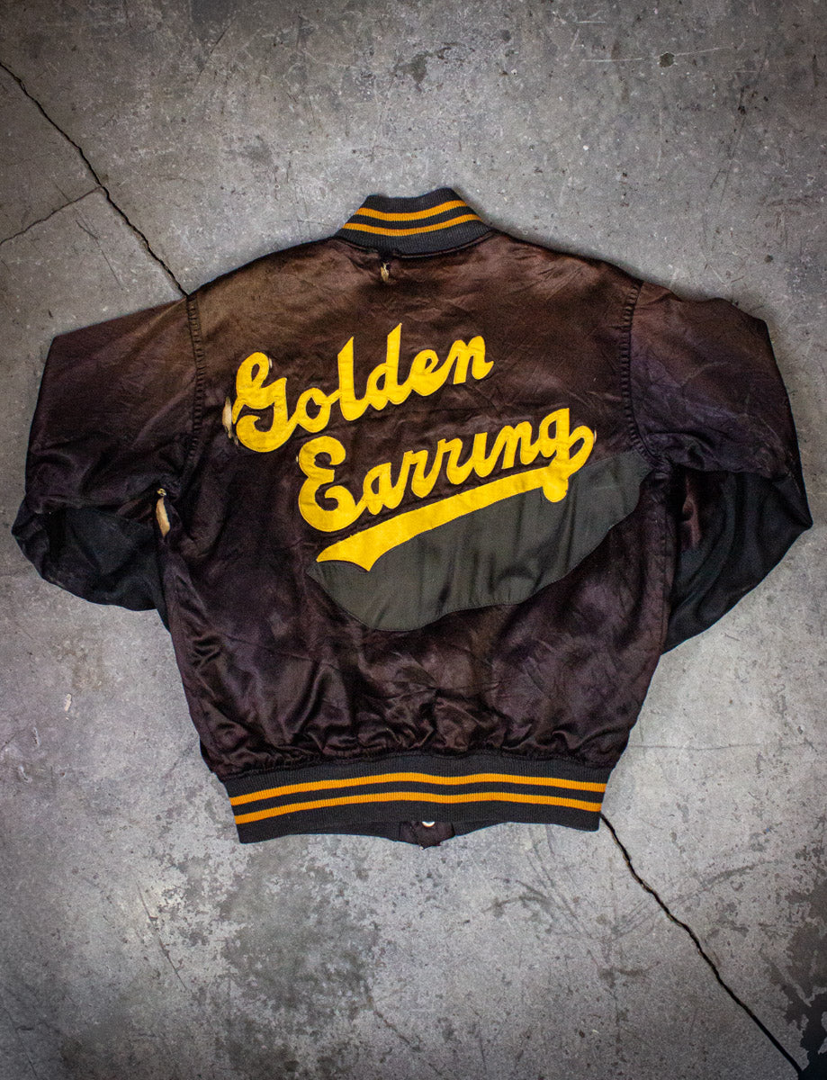 Vintage Golden Earring Satin Bomber Jacket 70s Medium