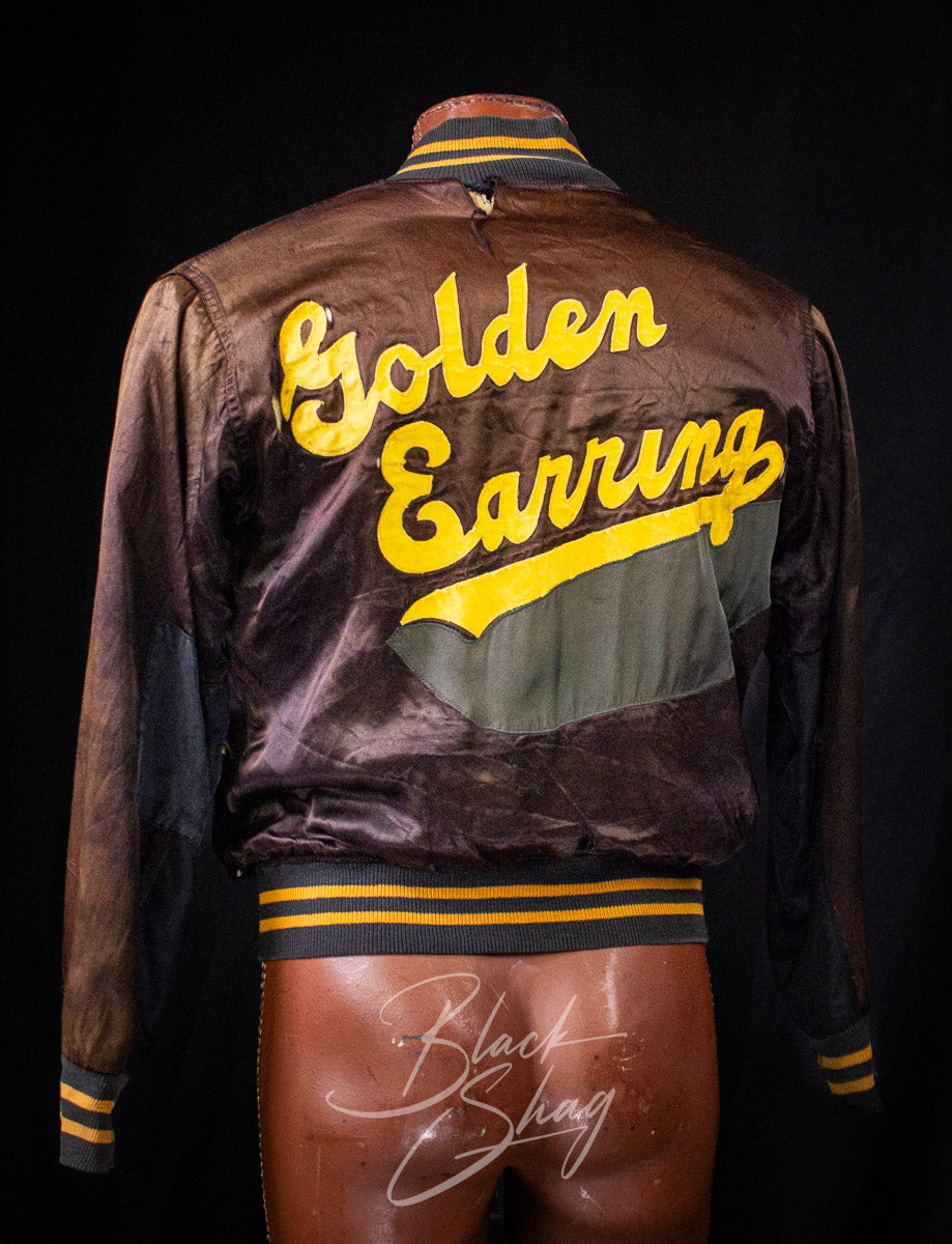 Vintage Golden Earring Satin Bomber Jacket 70s Medium