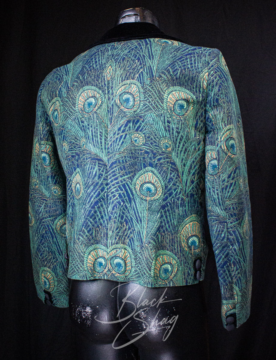 Vintage Granny Takes a Trip Peacock Jacket 70s Small