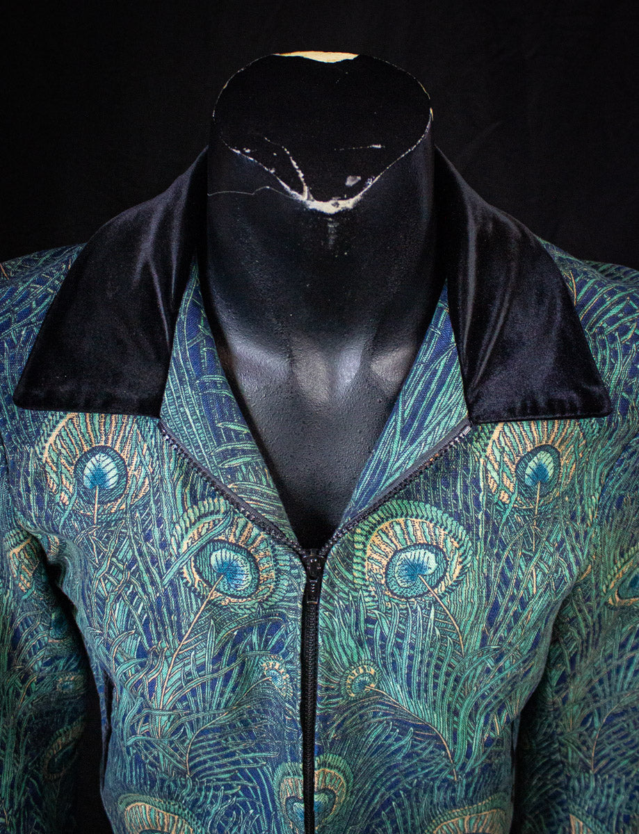 Vintage Granny Takes a Trip Peacock Jacket 70s Small