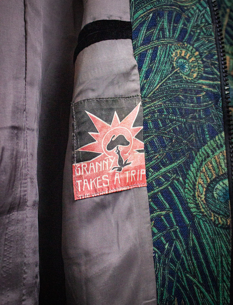 Vintage Granny Takes a Trip Peacock Jacket 70s Small