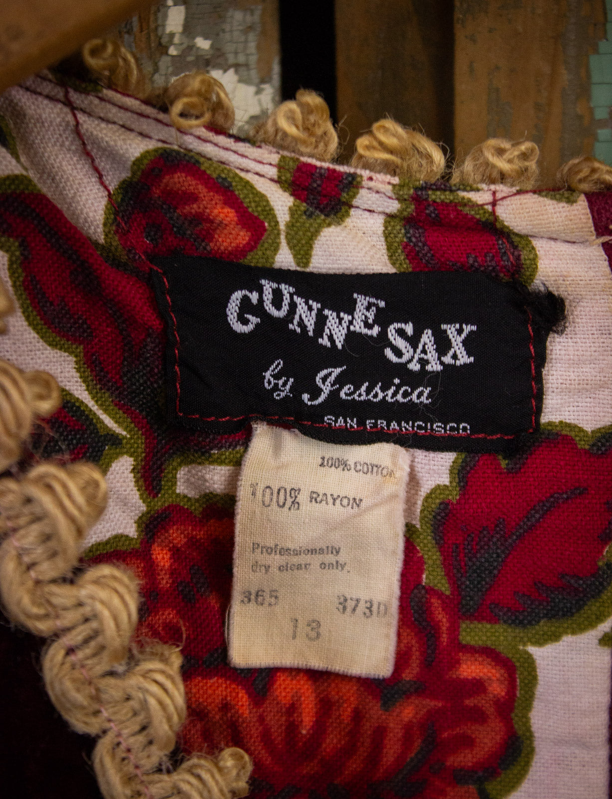 Vintage 1969 Gunne Sax Black Label Maxi Dress Size 13