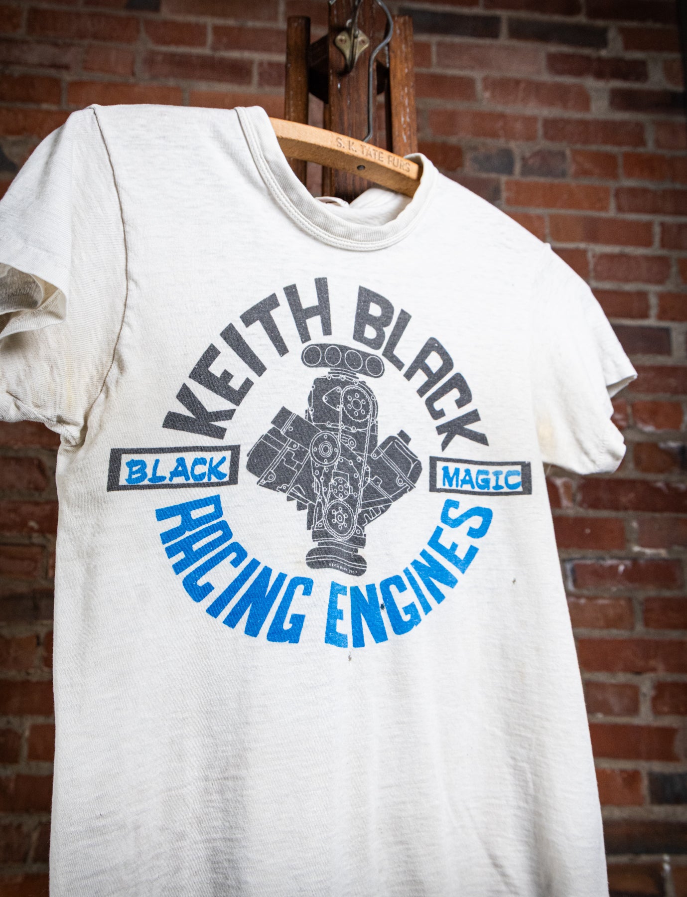 Vintage 70s Keith Black Racing Engines Graphic T Shirt XS