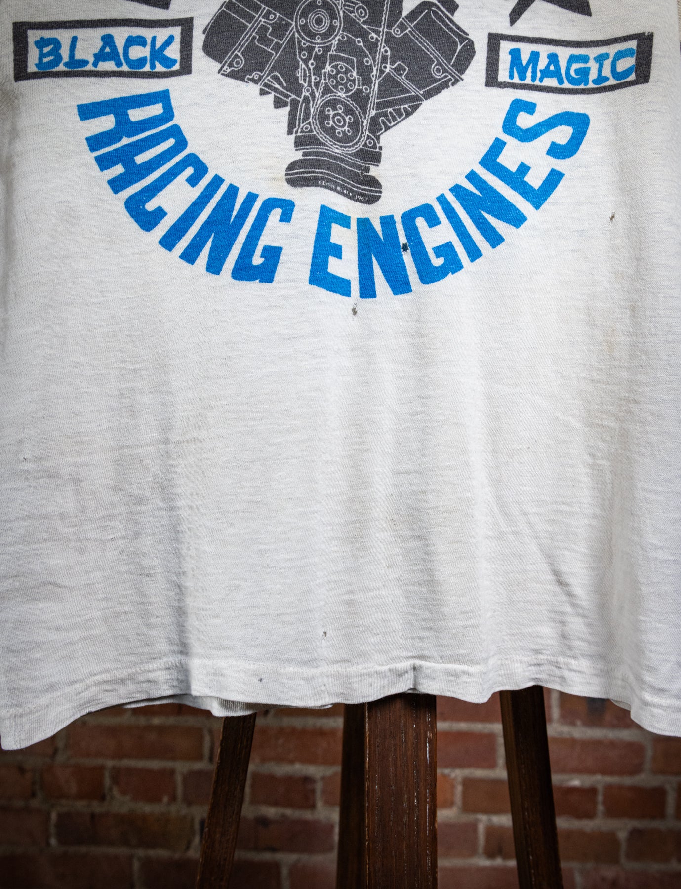 Vintage 70s Keith Black Racing Engines Graphic T Shirt XS