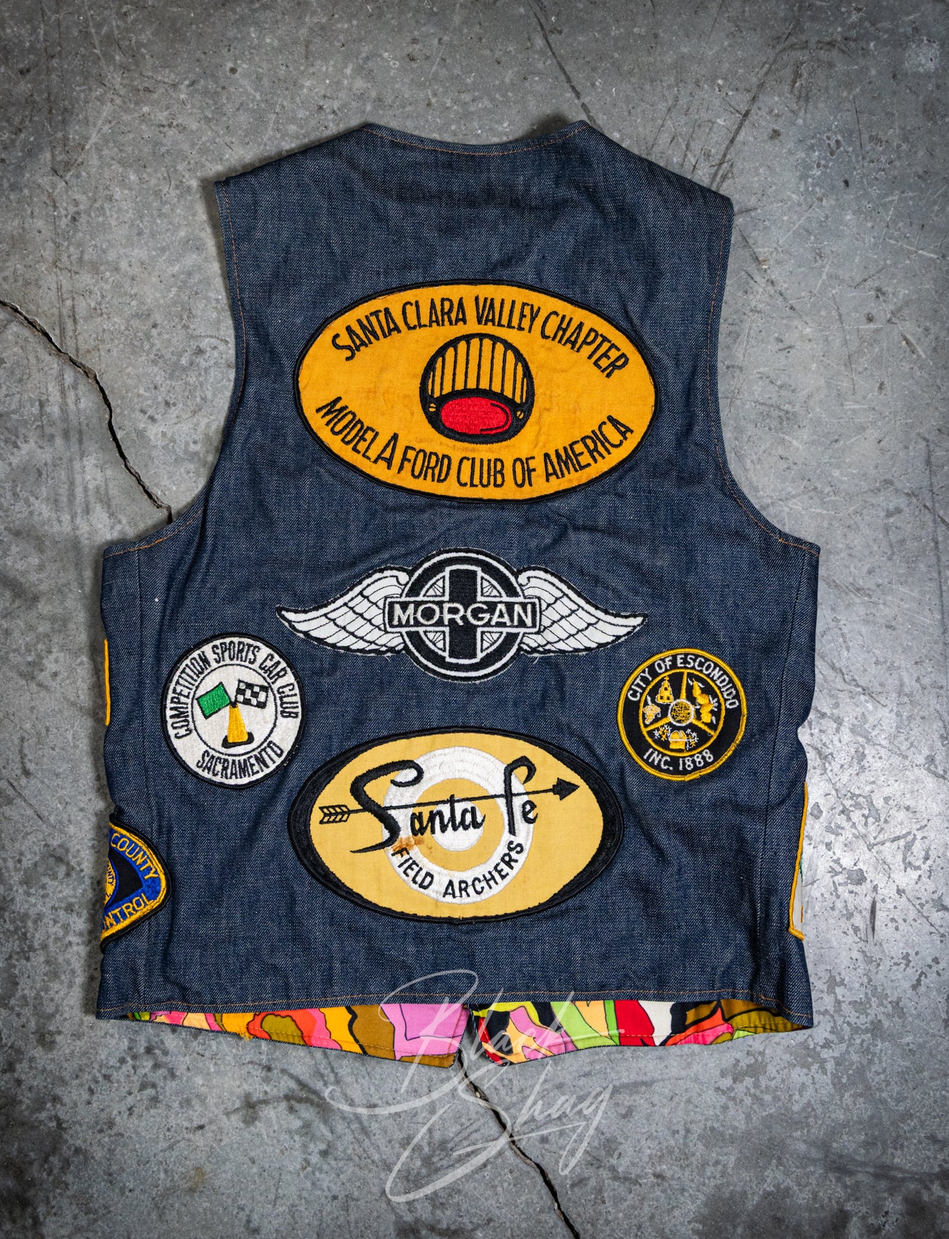 Vintage 70s Levi's Big E Psychedelic Patch Denim Vest Medium