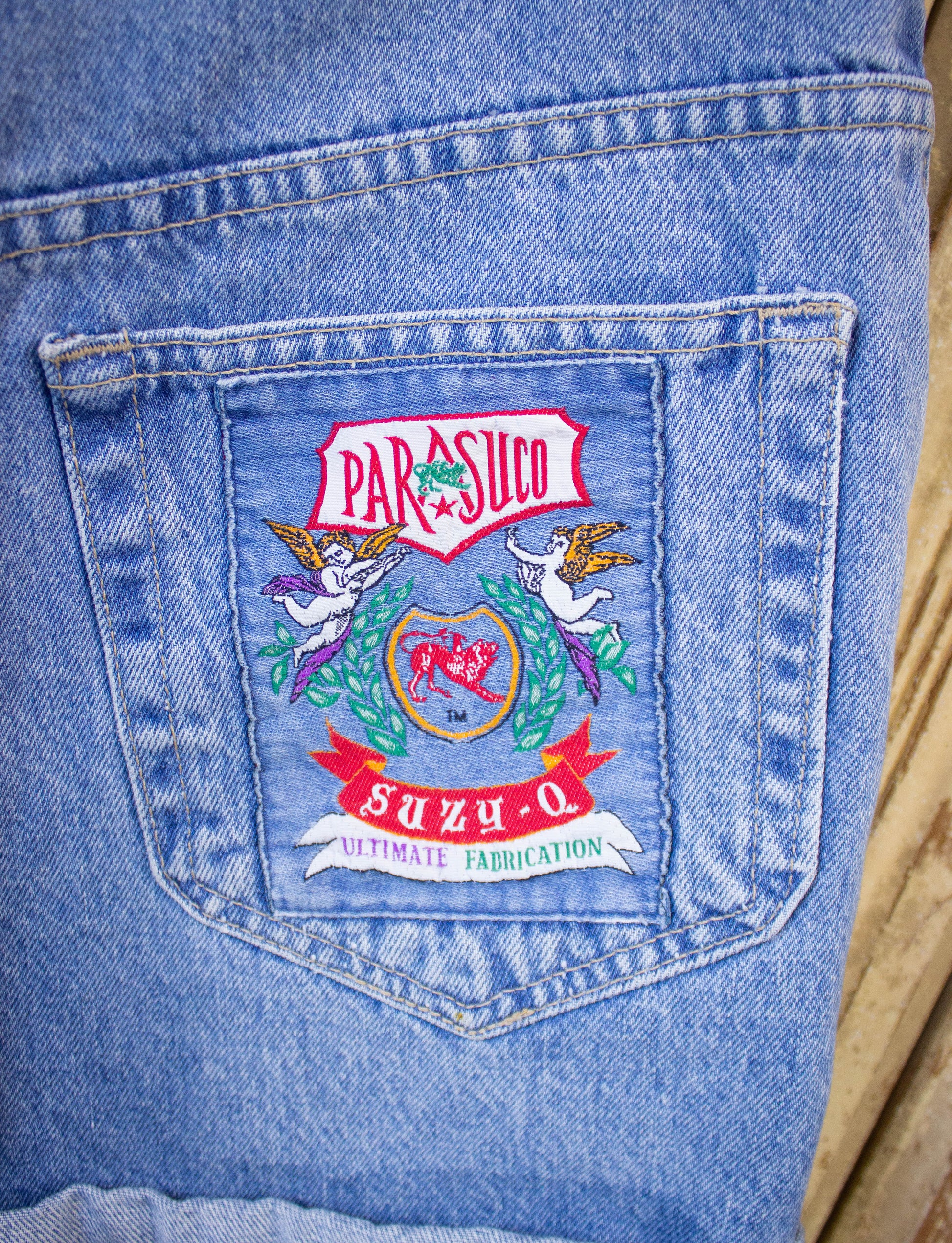 Vintage Parasuco Light Wash Denim Shorts 90s 28w