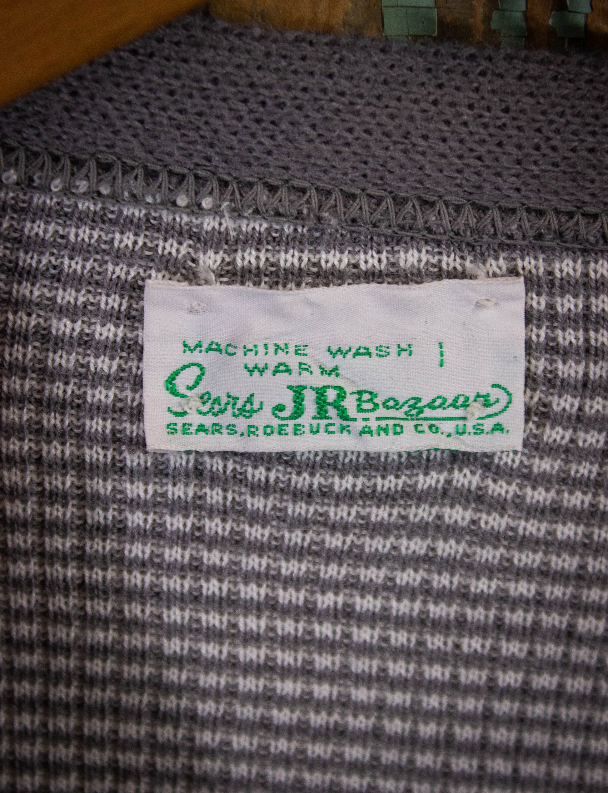 Vintage 70s Sears Grey Cardigan XS