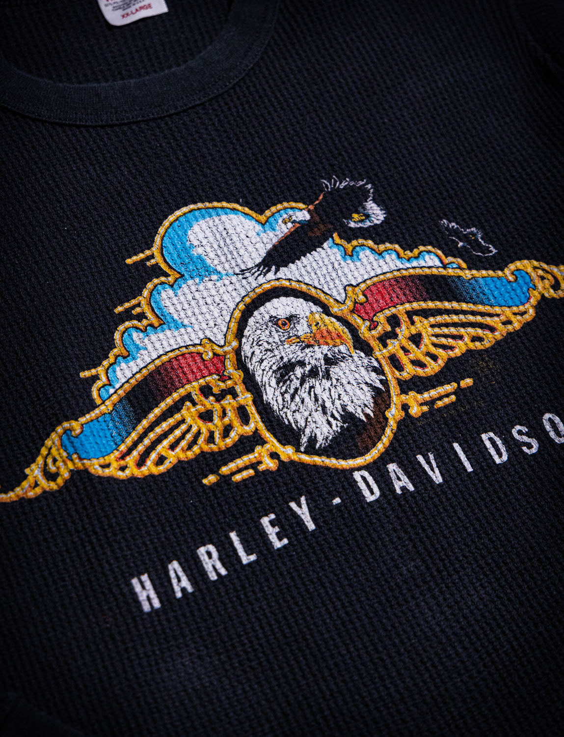 Vintage 80s Harley Davidson California Long Sleeve Thermal Shirt Medium/Large