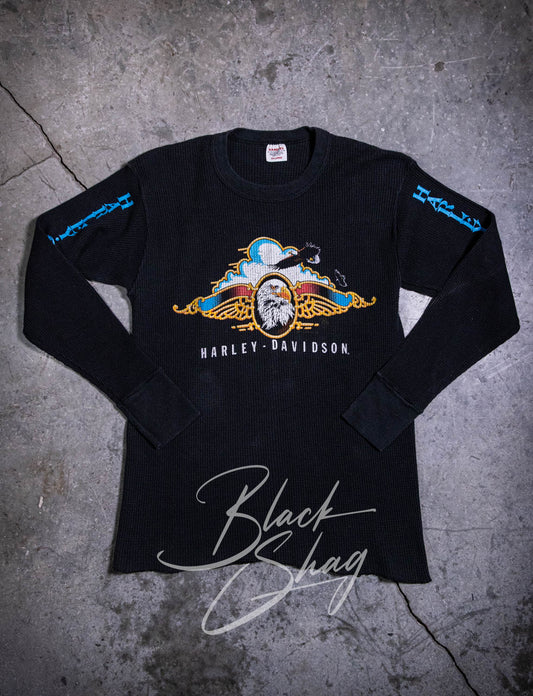 Vintage 80s Harley Davidson California Long Sleeve Thermal Shirt Medium/Large