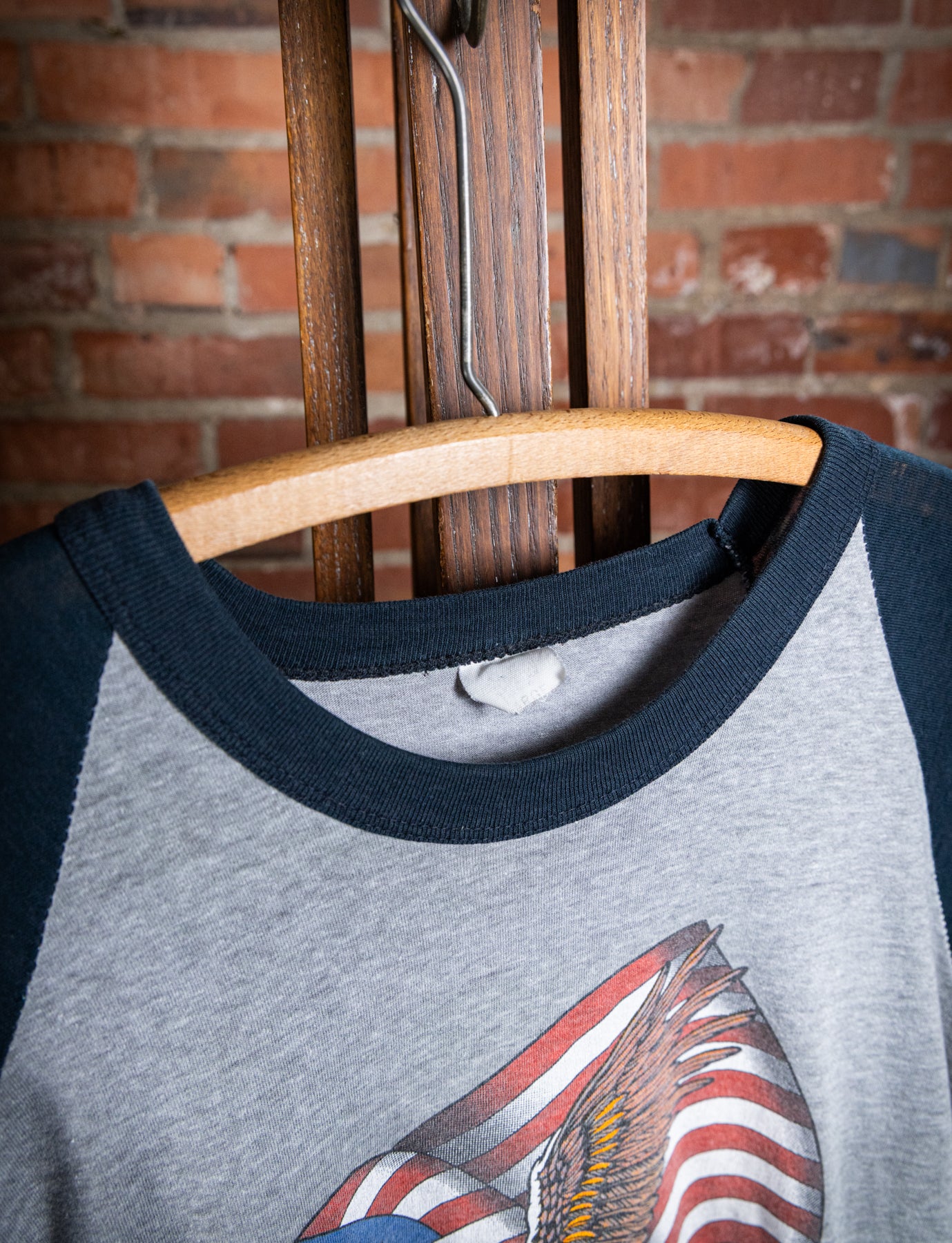 Vintage 80s Harley Davidson Oklahoma Raglan Graphic T Shirt Medium