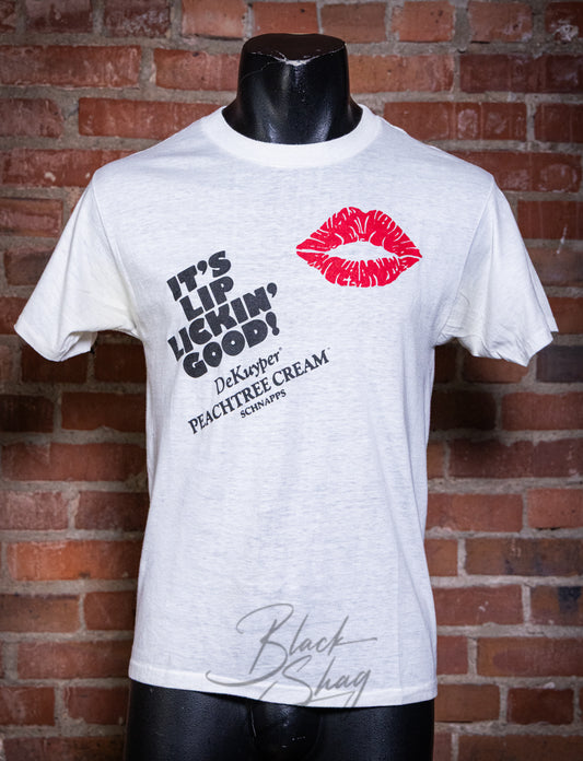 Vintage 80s It's Lip Lickin' Good Schnapps Graphic T Shirt Small