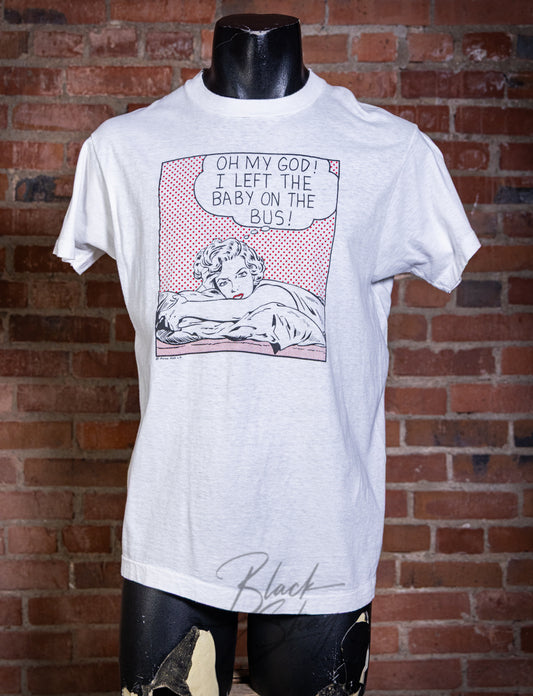 Vintage 80s Lichtenstein I Left The Baby on the Bus! Graphic T Shirt Medium