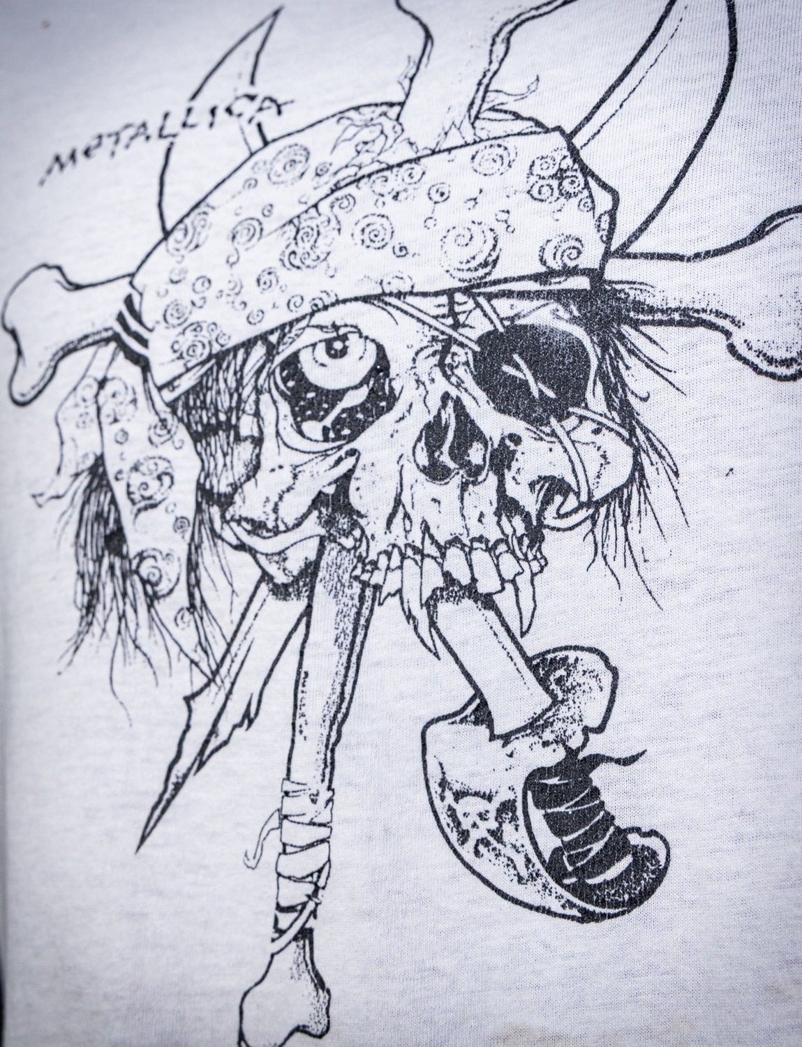 Vintage 80s Metallica Zorlac Pushead Concert T Shirt XL