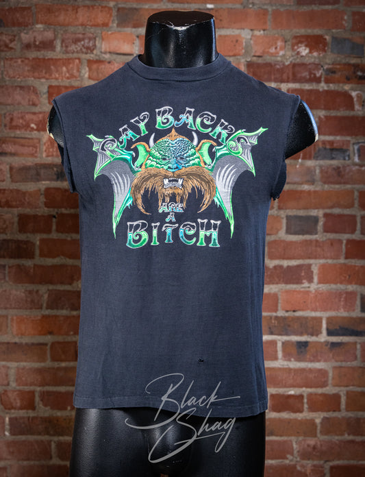 Vintage 80s Paybacks Are a Bitch Cut Off T Shirt Small