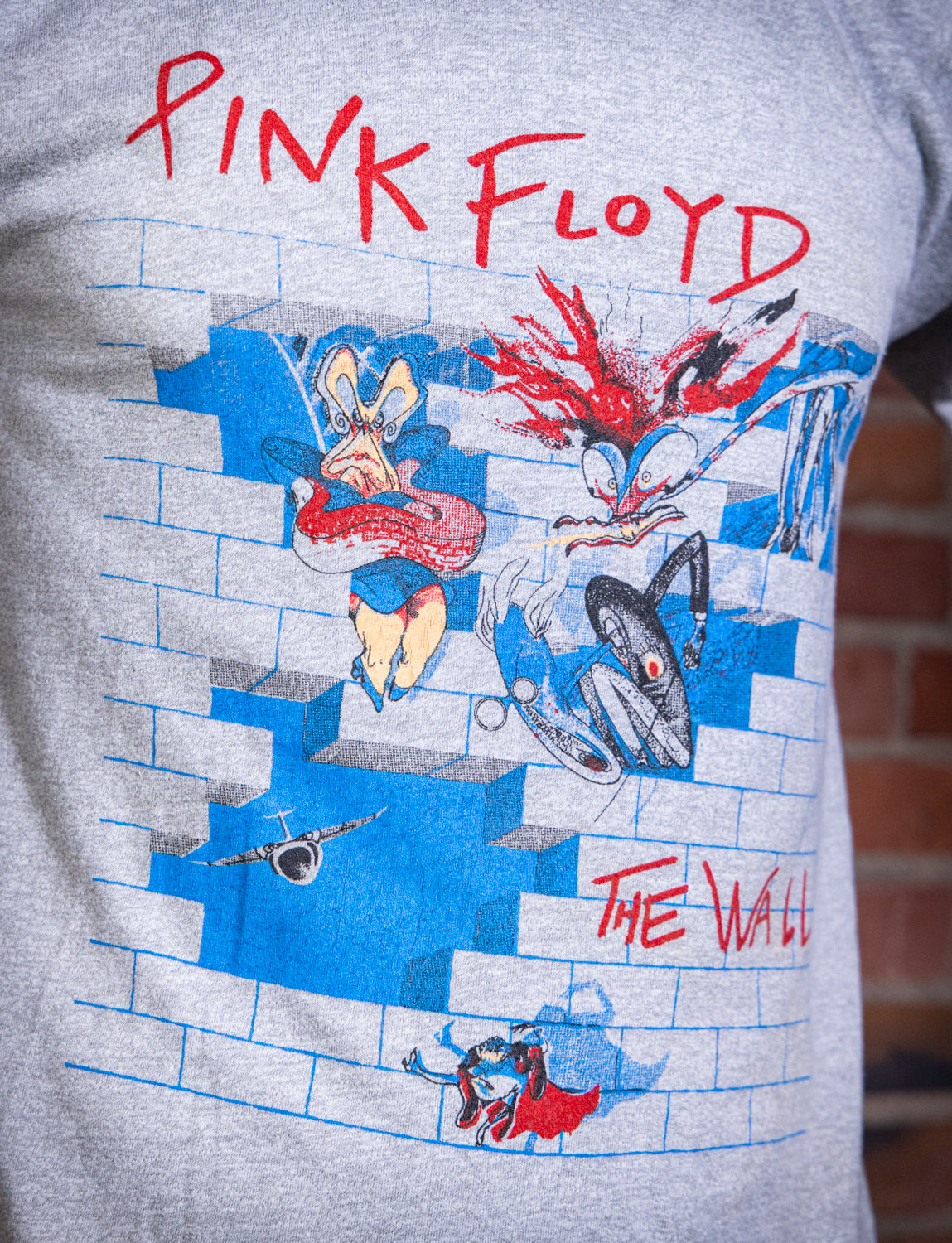 Vintage 80s Pink Floyd No Education Concert T Shirt Small