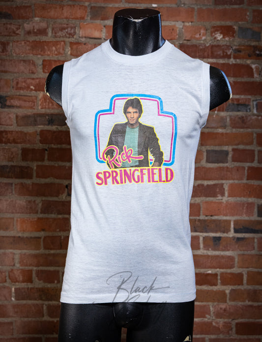 Vintage 80s Rick Springfield Concert Muscle T Shirt Small