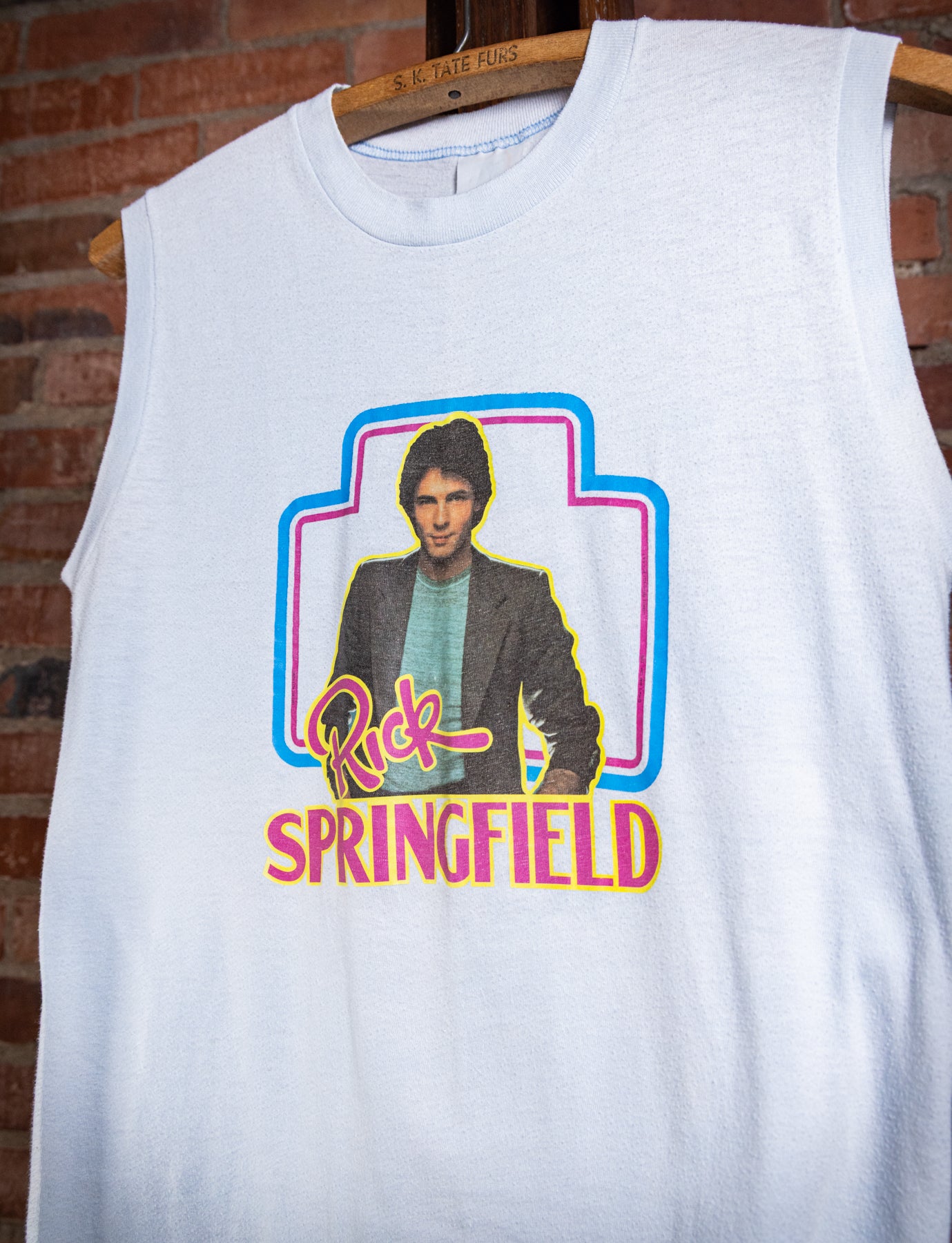 Vintage 80s Rick Springfield Concert Muscle T Shirt Small